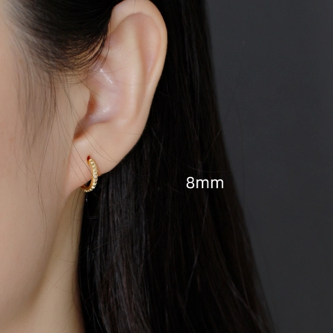 S925 Sterling Silver Beaded Hoop Earrings For Women Minimalist Dotted Gold Silver Huggie Earrings Personalized Jewelry