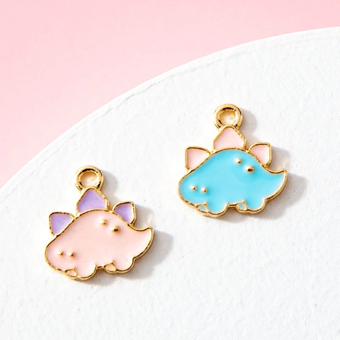 Pendentifs Dinosaure en Alliage Émaillé pour Enfants DIY Fabrication de Bracelets Colliers Bijoux Mignons