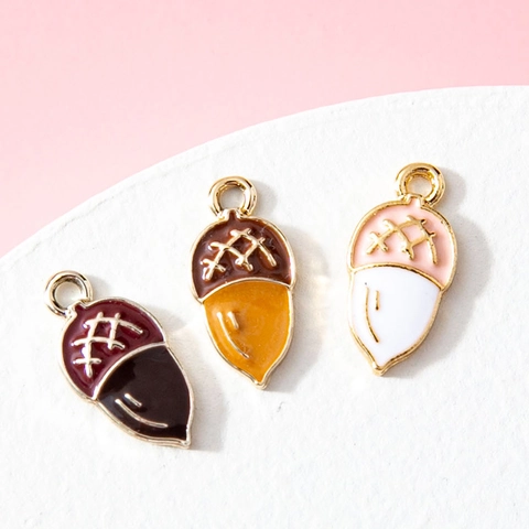 Cute Alloy Acorn Enamel Pendant DIY Jewelry Making Accessories For Women Electroplated Nature Style Pine Cone Charms