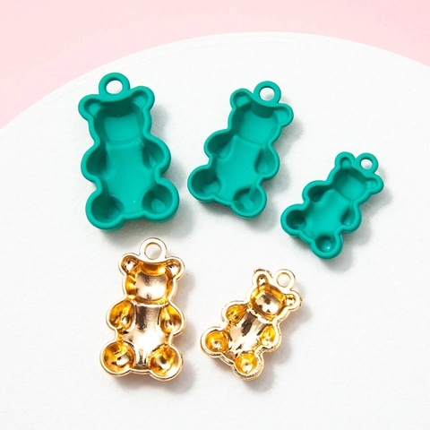Alloy Bear Pendants DIY Jewelry Accessories Painted Electroplated Cartoon Animal Charms For Bracelets Necklaces