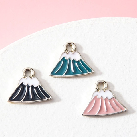 Mount Fuji Emaille Legering Hangers Goud Verguld Cartoon Berg Charms Voor DIY Ketting Armband Sleutelhanger Sieraden