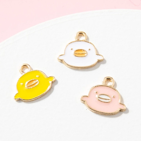 Cartoon Schattig Klein Geel Eendje DIY Legering Emaille Hanger Verguld Dier Charm Voor Armband Ketting Sieraden Maken