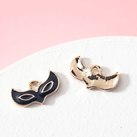 Alloy Enamel Fox Mask Pendant Charms For DIY Jewelry Making Mysterious Masquerade Mask Hanging Accessory For Women