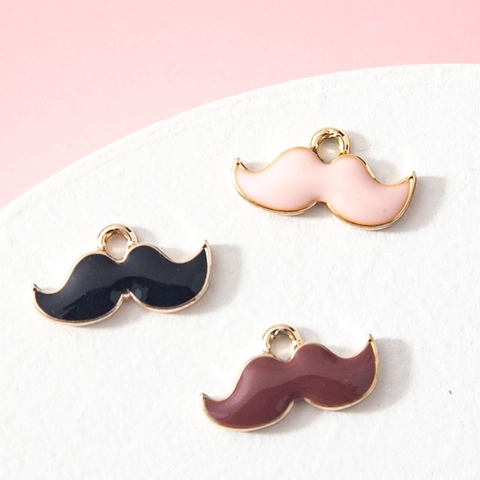 Alloy Enamel Moustache Shaped Charms Pendants For DIY Jewelry Making Bracelet Necklace Findings Fun Cartoon Mustache Pendant
