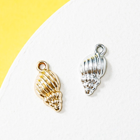Electroplated Alloy Conch Charms Ocean Style Shell Pendants For DIY Necklace Bracelet Making Small Minimalist Metal Jewelry Accessories