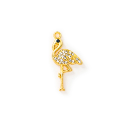 Flamingo Pendant Alloy Rhinestone Charms For DIY Jewelry Making Necklaces Bracelets Earrings Accessories Women Girls
