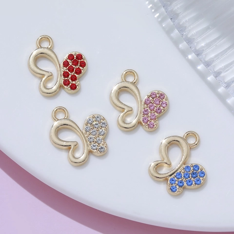 Ciondoli Farfalla in Lega con Strass per Creazione Gioielli Fai da Te Collana Bracciale Gioielli Moda Donna Solo Ciondolo