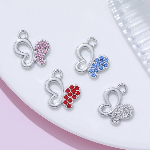 Ciondoli Farfalla in Lega con Strass per Creazione Gioielli Fai da Te Collana Bracciale Gioielli Moda Donna Solo Ciondolo