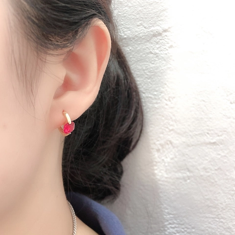 925 Sterling Silver Huggie Hoop Earrings For Women Colorful Square Zirconia Geometric Fashion Jewelry Minimalist Earrings