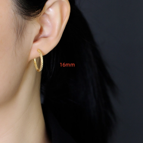 925 Sterling Zilver Gehamerde Oorringen Voor Dames Vintage Geometrische Ronde Cirkel Oorbellen Verguld Verzilverd Sieraden Cadeau