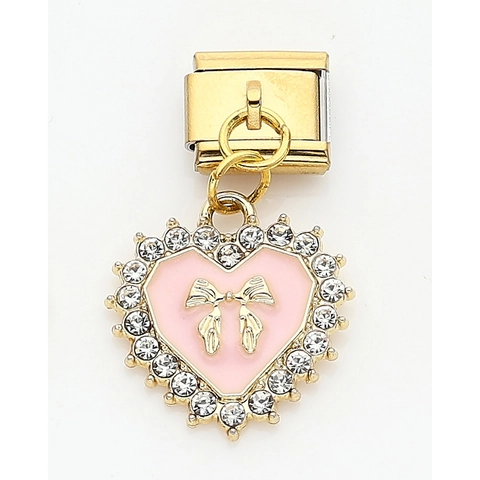 Stainless Steel Enamel Rhinestone Italian Charm Link Dangle Strawberry Butterfly Heart MOM DIY Modular Bracelet Jewelry Pendant