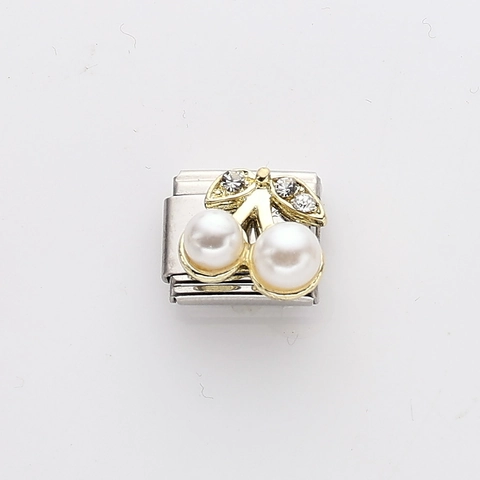Edelstahl Italienisch Charm Modular Link Für DIY Armband Künstliche Perle Herz Schleife Strass Schmuck Zubehör