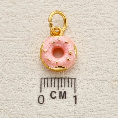 Copper Alloy Food Charms Colorful Enamel Pendants For DIY Jewelry Making Fries Popcorn Donut Cartoon Style Accessories