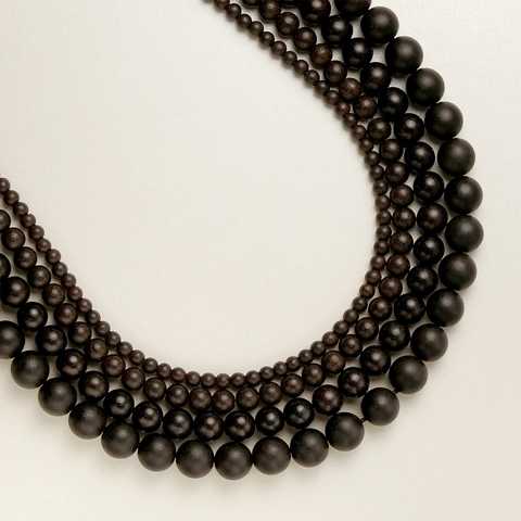 Natural Matte Ebony Wood Round Beads For DIY Jewelry Making Traditional Sandalwood Beads Bracelet Necklace Crafting Supply