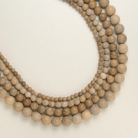 Natural Camphor Wood Round Beads Matte Unpolished Loose Beads For DIY Bracelet Necklace Jewelry Making Multi Sizes Vintage Wood