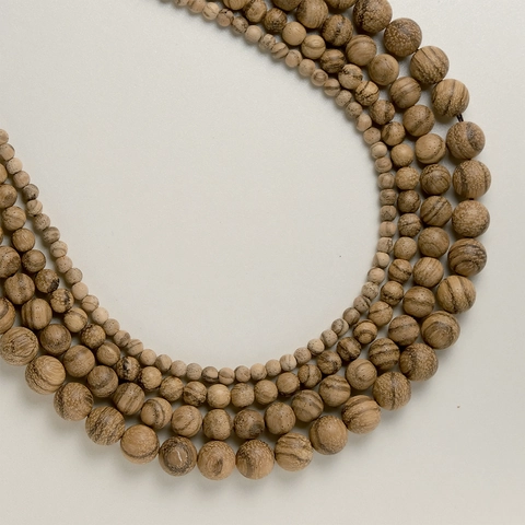 Perles Rondes en Bois d'Agar Naturel du Vietnam Perles en Vrac Mate Non Polies pour Fabrication DIY Bracelet Collier Zen Accessoire