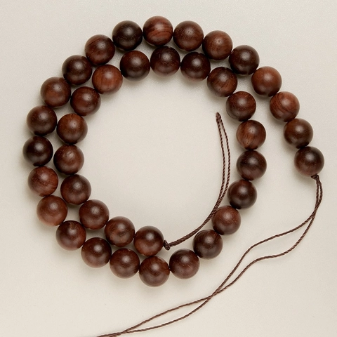Grani Tondi in Palissandro Naturale Perle Sfuse in Legno Smerigliato per Creazione Gioielli Fai da Te Bracciale Buddista Collana