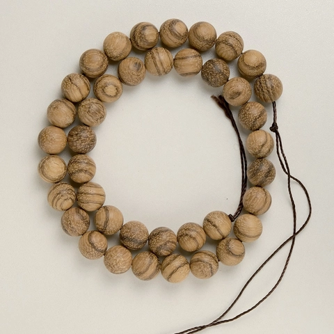 Perles Rondes en Bois d'Agar Naturel du Vietnam Perles en Vrac Mate Non Polies pour Fabrication DIY Bracelet Collier Zen Accessoire