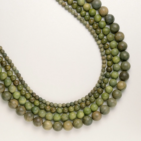 Natural Green Sandalwood Beaded Bracelet Ethnic Style Wood Grain Buddhist Prayer Beads Unisex Decorative Jewelry Accessory