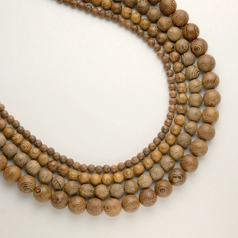 Natural Wenge Wood Beaded Bracelet Zen Style Ethnic Round Wood Beads String For Meditation Prayer Men Women Jewelry Gift