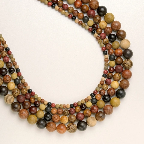 Natural Sandalwood Round Beads DIY Jewelry Making Beads Strand For Bracelet Necklace Multi Color Ethnic Style Wood Loose Beads