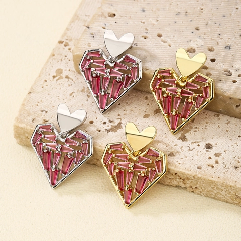 Elegante Hart Hanger Ketting Voor Vrouwen Koper Met 18K Vergulde Roze Zirconia Ingelegd Luxe Sieraden Accessoires Cadeau