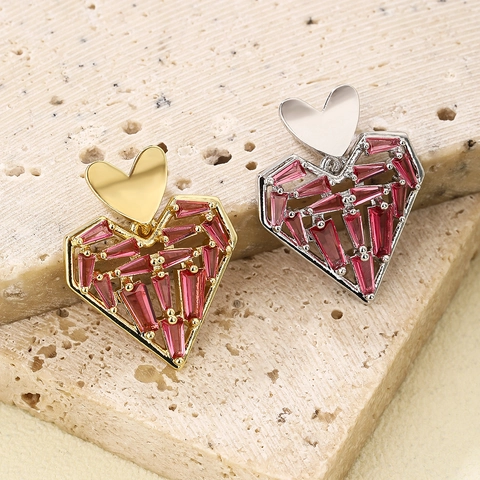 Elegante Hart Hanger Ketting Voor Vrouwen Koper Met 18K Vergulde Roze Zirconia Ingelegd Luxe Sieraden Accessoires Cadeau
