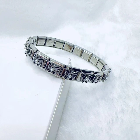 Stainless Steel Italian Charm Bracelet For Men Women Gothic Spider Butterfly Bear Modular Link Bracelet Retro Hand Jewelry