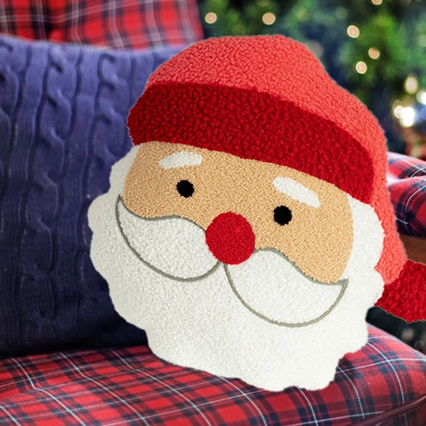 Weiches Sherpa Weihnachtsmann Plüsch Dekokissen Cartoon Rot Weißes Zierkissen Für Weihnachten Haus Party Festliches Geschenk