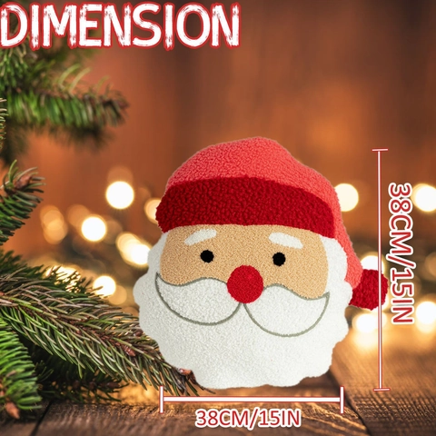 Weiches Sherpa Weihnachtsmann Plüsch Dekokissen Cartoon Rot Weißes Zierkissen Für Weihnachten Haus Party Festliches Geschenk