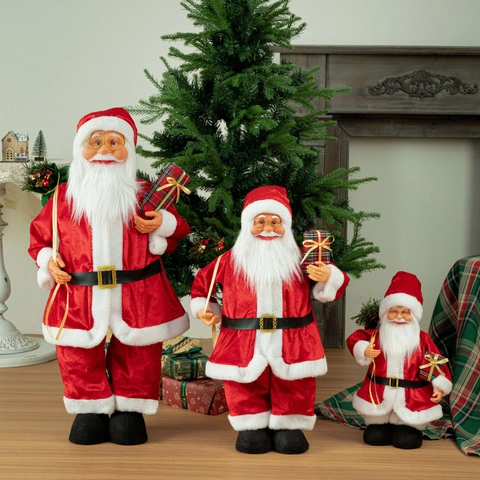 Telescopische Kerstman Figuur Staand Kerstversiering Pluche Ornament Voor Feestelijk Huis Bureau Raam Kerst Decoratie
