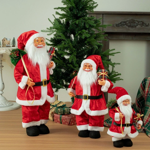 Telescopische Kerstman Figuur Staand Kerstversiering Pluche Ornament Voor Feestelijk Huis Bureau Raam Kerst Decoratie