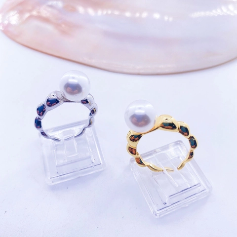 Light Luxury Minimalist Adjustable Open Ring Base For Women Electroplated Copper Twist Rose Butterfly DIY Artificial Pearl Ring Finding