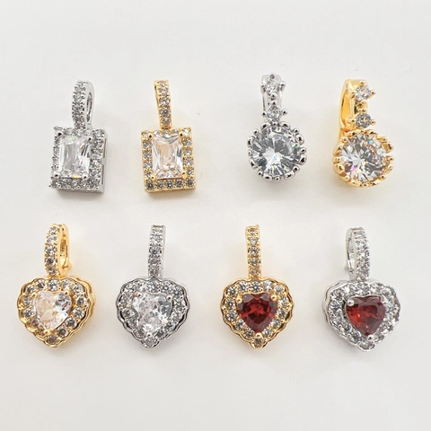 Luxus Kupfer Vergoldet Strass Herz Anhänger Halskette Für Damen Elegant Rund Quadrat Künstliche Perle Glasperlen Kette Mode Schmuck Geschenk