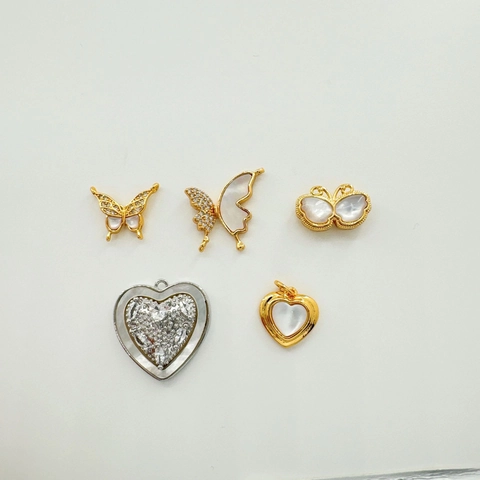 Prachtige 18K Verguld Koperen Schelp Vlinder Hart Strass Hanger Voor DIY Ketting Armband Maken Vrouwen Sieraden Accessoires