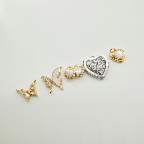 Prachtige 18K Verguld Koperen Schelp Vlinder Hart Strass Hanger Voor DIY Ketting Armband Maken Vrouwen Sieraden Accessoires