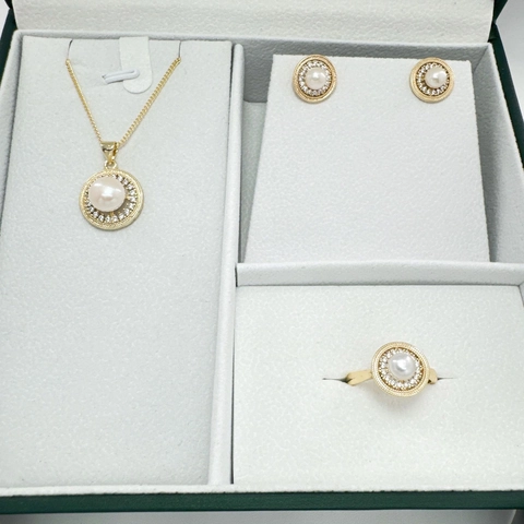 Chapado en Oro de 18K Latón Zirconia Girasol DIY Joyería Hallazgos Colgante Poste Pendiente Montura Anillo Para Perla Artificial