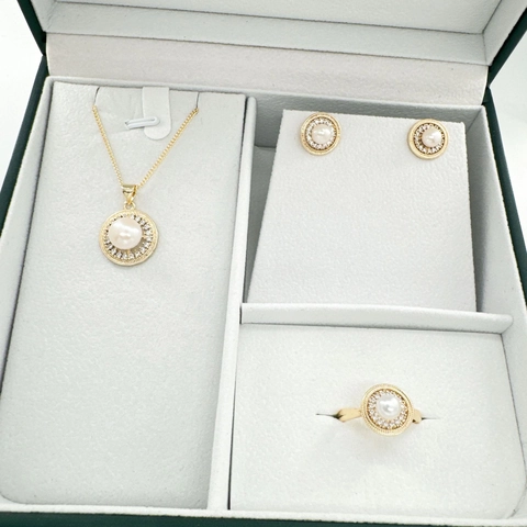 Chapado en Oro de 18K Latón Zirconia Girasol DIY Joyería Hallazgos Colgante Poste Pendiente Montura Anillo Para Perla Artificial