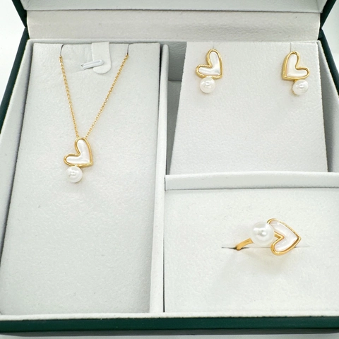 Accessori per Gioielli DIY a Forma di Cuore in Conchiglia Placcati Oro 18K Stile Francese Base Vuota Pendente Orecchini Anello Senza Perla