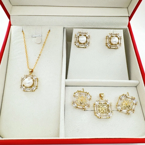 Hollow Geometric Floral Jewelry Accessories 18K Gold Plated Copper Zirconia Pendant Stud Earrings With 925 Silver Post