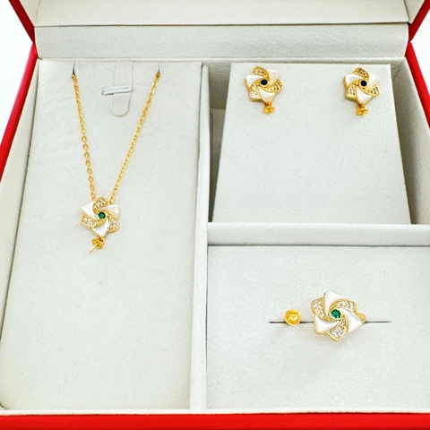 Accesorios de Joyería DIY de Cobre Chapado en Oro de 18K Flor Con Poste de Plata de Ley 925 Base de Anillo Colgante para Creación