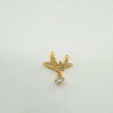 Ciondoli a Forma di Farfalla e Fiore in Rame Placcato Oro Con Zirconia per Fai da Te Creazione di Gioielli Collana Bracciale