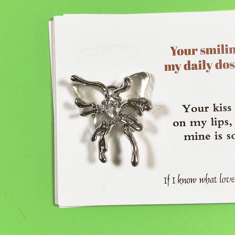 Alloy Rhinestone Butterfly Pendant Liquid Metal Style DIY Jewelry Finding For Necklace Earring Keychain Making For Women
