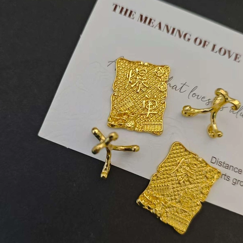Chinese Style Gold Alloy Desktop Ornament Prosperity Plaque Luck Charm Fortune Statue For Office Desk Wealth Decoration