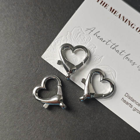 Chiusura a Moschettone in Lega a Forma di Cuore Fai da Te Componenti per Gioielli per Portachiavi Borsa Ciondolo Accessori Galvanizzato