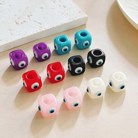 Resin Cube Evil Eye Dice Pendants DIY Jewelry Making Nazar Beads For Earrings Necklace Keychain Handcraft Accessories