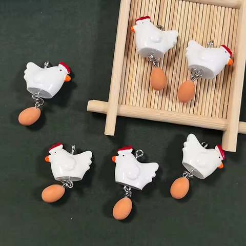Kreative DIY Henne Legt Ei Anhänger Harz Tier Huhn Charms Für Schmuckherstellung Ohrringe Schlüsselanhänger Handwerk Zubehör
