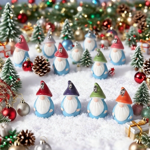 Christmas Gnome Resin Pendants Cute Dwarf Charms For DIY Earrings Necklace Keychain Hair Accessories Festive Jewelry Making Decoration