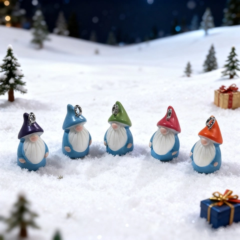 Christmas Gnome Resin Pendants Cute Dwarf Charms For DIY Earrings Necklace Keychain Hair Accessories Festive Jewelry Making Decoration