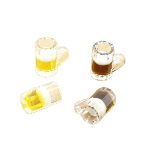 Simulation 3D Resin Beer Mug Pendants Creative Mini Cup Charms For DIY Earrings Necklace Keychain Jewelry Making Accessories